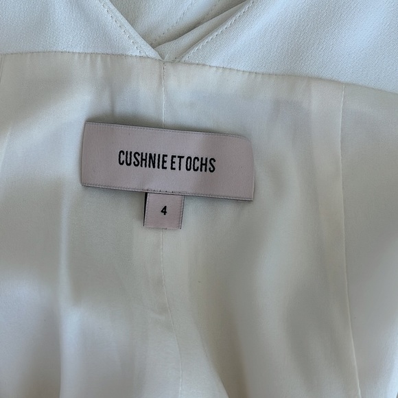 Cushnie et Ochs size 4 Draped Fringe Pencil Dress in off white - Picture 6 of 6